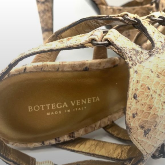 Authentic Bottega Veneta Python Snakeskin Cage Shoes. Elastic - Picture 6 of 10